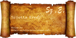 Szlotta Ernő névjegykártya